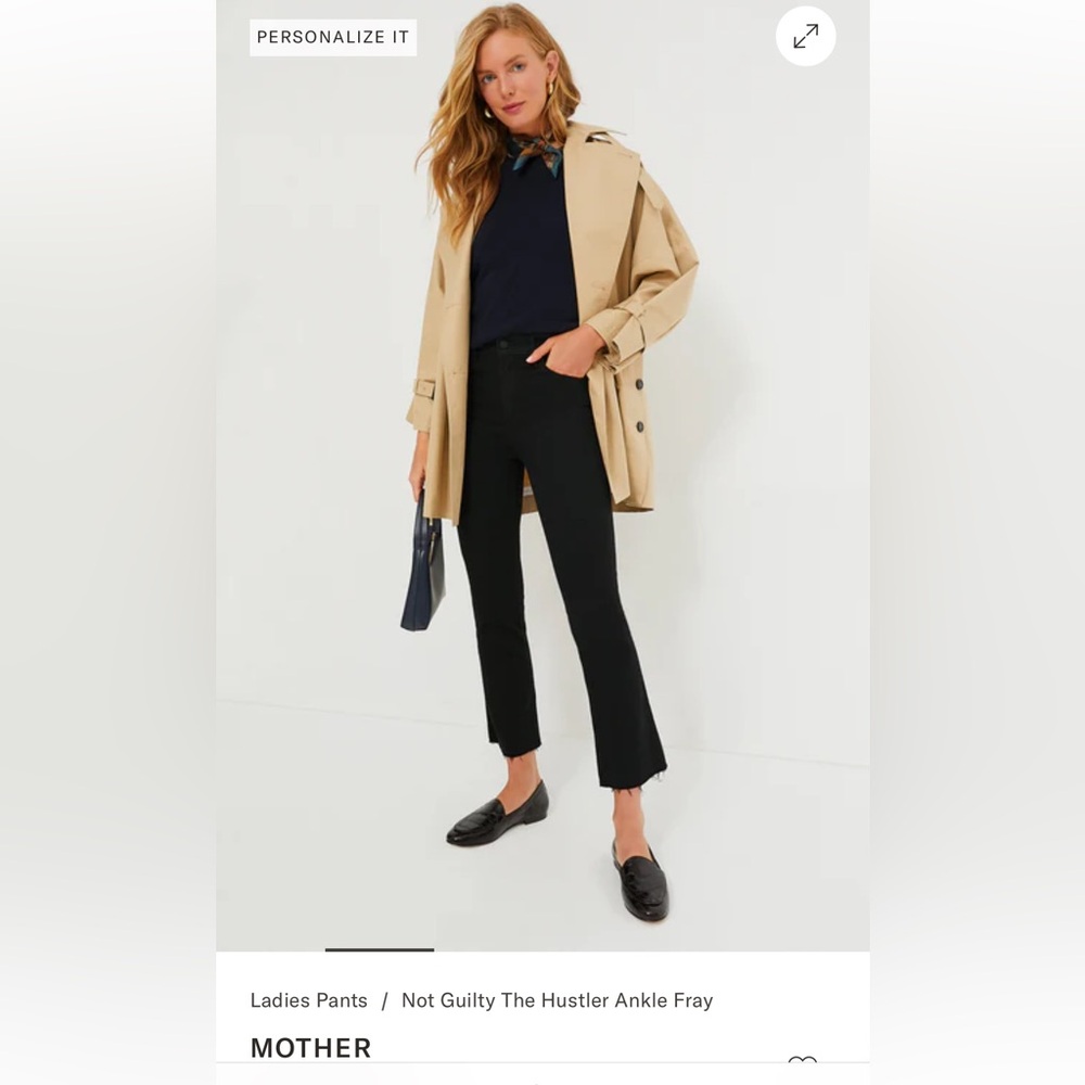 MOTHER Black Hustler Ankle Fray Jeans